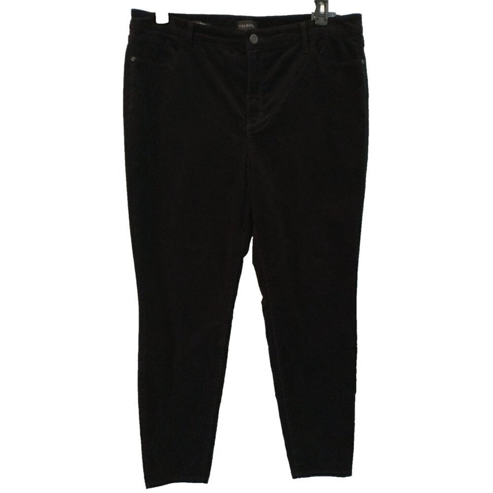 TALBOTS Corduroy Jeggings High Rise Ankle Stretch Pants Black - 16  NWT
